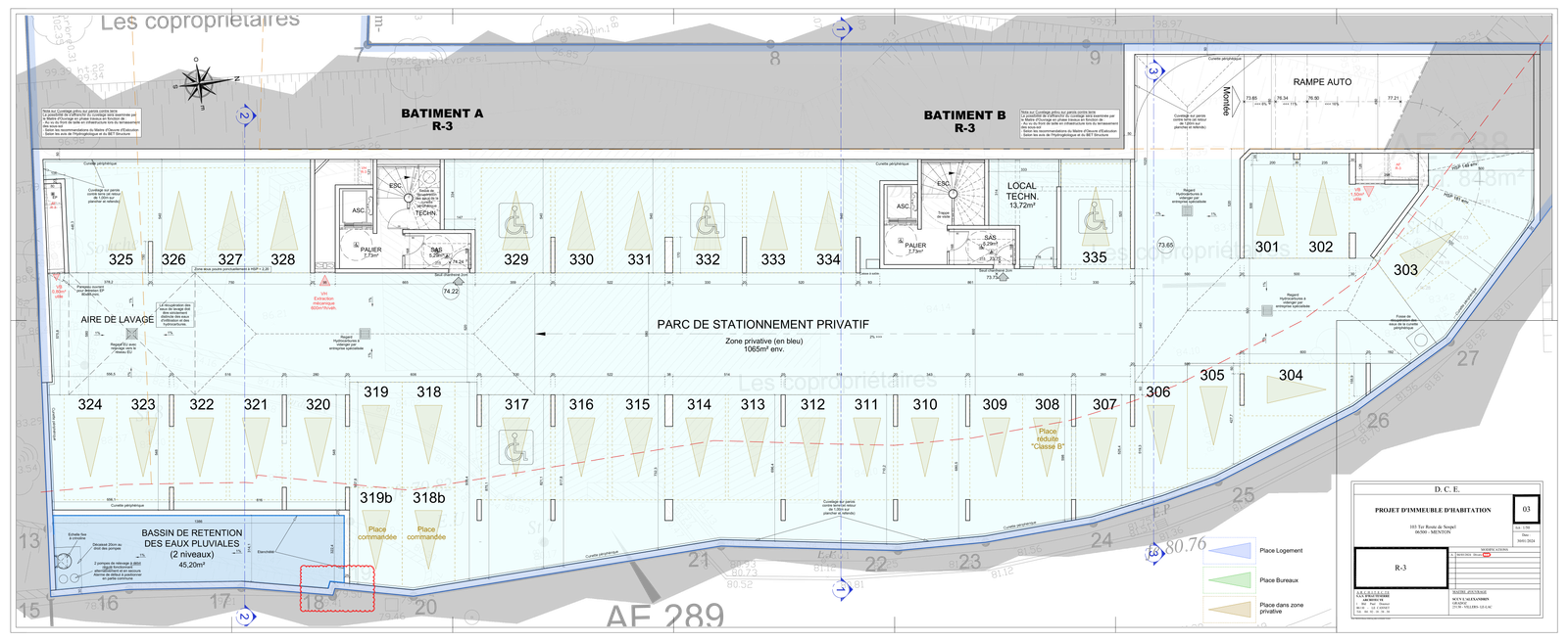 Plateau privé R-3 — plan du projet